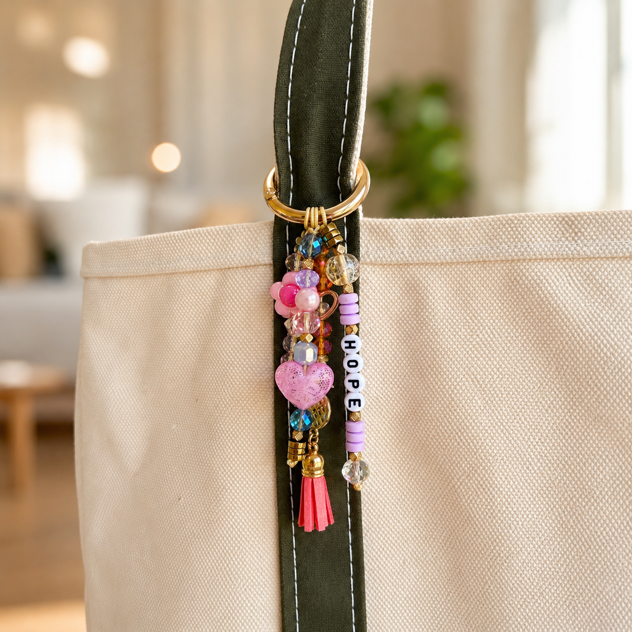 HOPE Beaded Bag Charm • 1 in 6 • Infertile Tees
