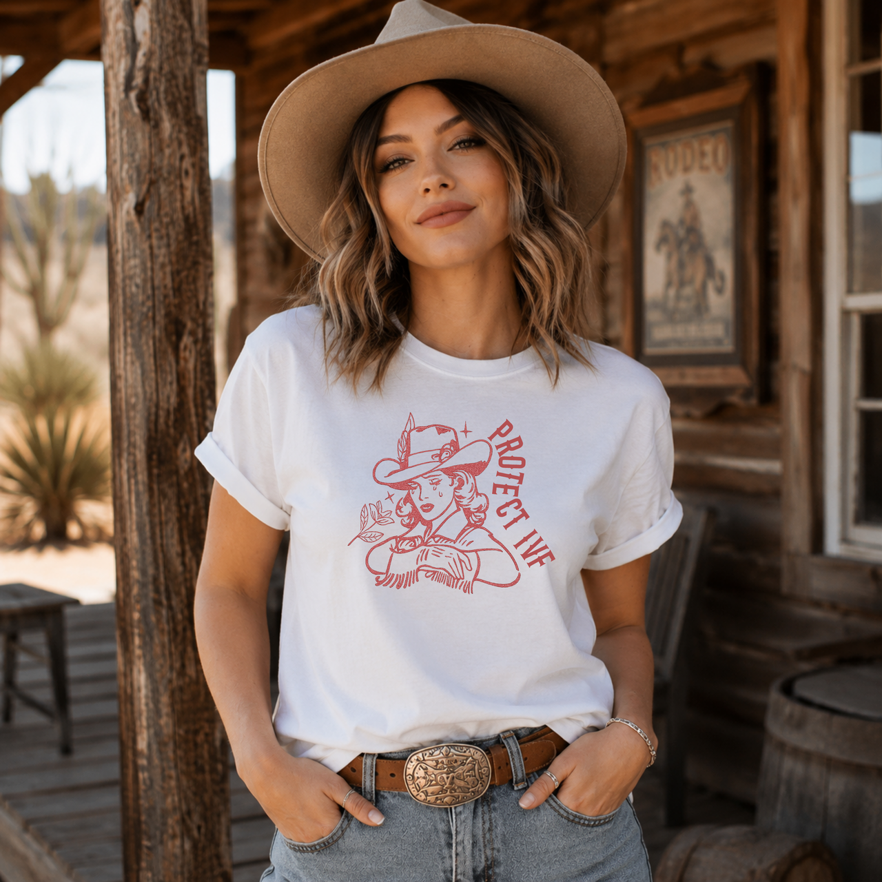Crying Cowgirl • Protect IVF Infertility Tee • Infertile Tees