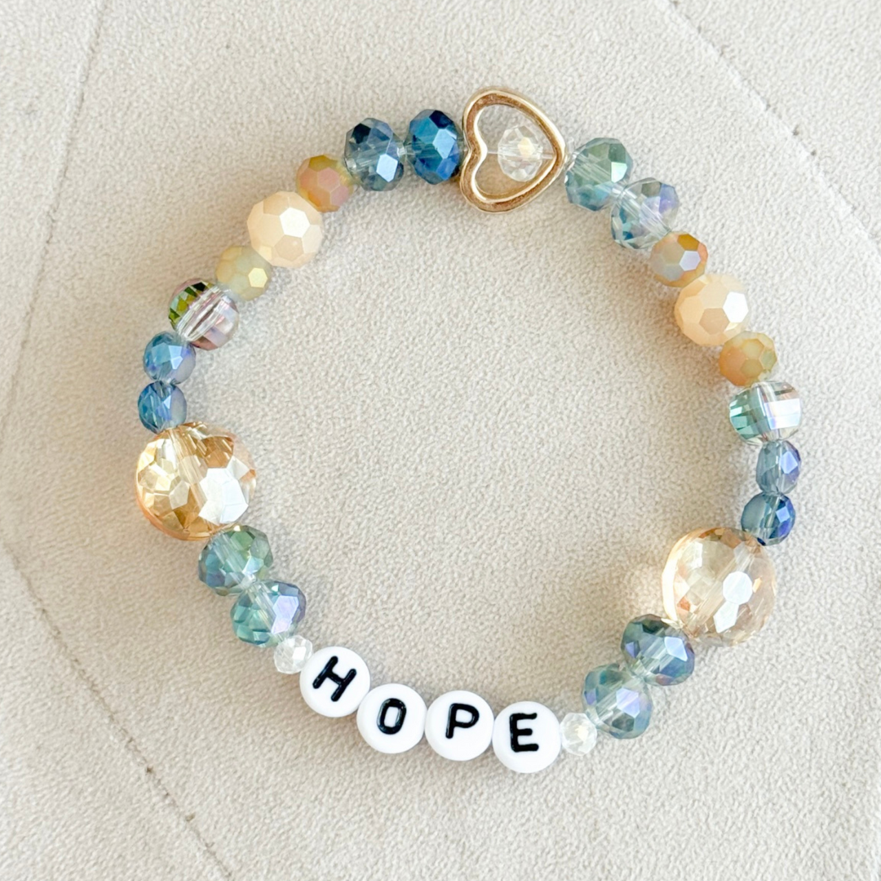 Hope blues Gold heart bracelet