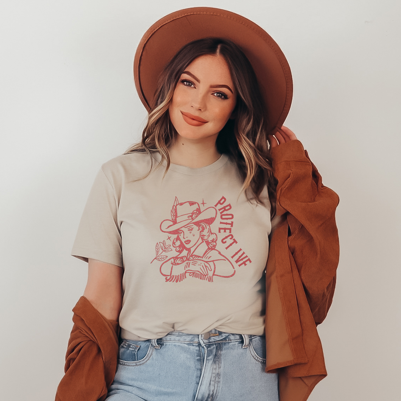 Crying Cowgirl • Protect IVF Infertility Tee • Infertile Tees