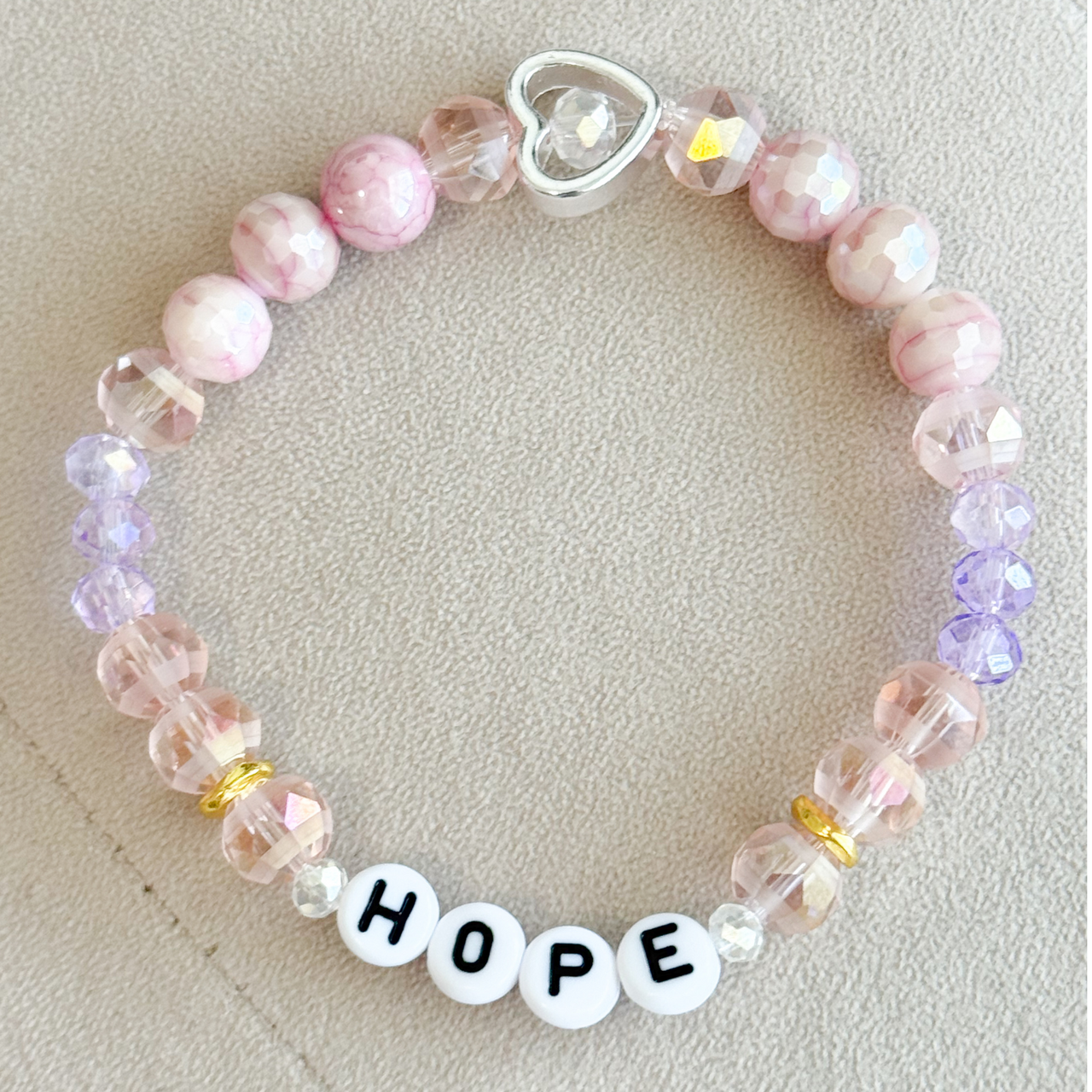 Hope pink Silver bracelet